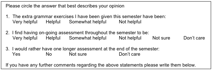 Questionnaire example questions
