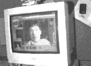 Photo: A close-up view of the computer monitor