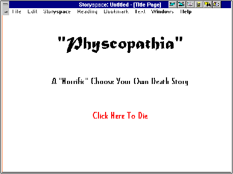 First page for Psychopathia story